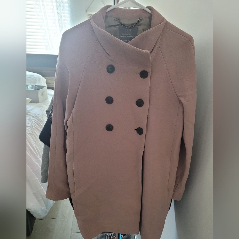 Light Pink J. Crew Coat Italian Double Cloth Wool